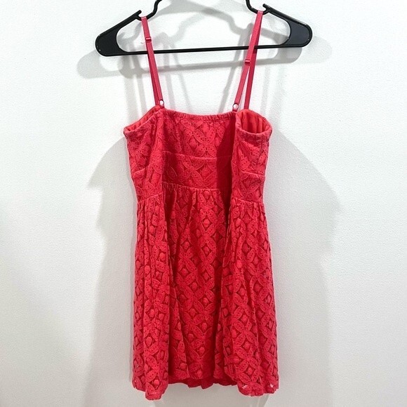 Pink cotton blend lace sundress size medium - Picture 4 of 6